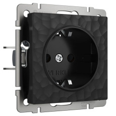 Розетка с заземлением (Hammar черный) W1271008