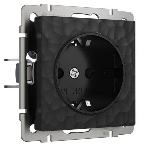 Розетка с заземлением (Hammar черный) W1271008