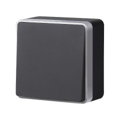 Выключатель одноклавишный проходной Gallant черный с серебром W5012034