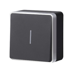 Выключатель одноклавишный с подсветкой Gallant черный с серебром W5010134 W5010134