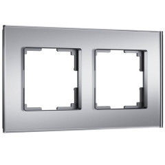 Рамка на 2 поста Senso (серебряный, стекло soft-touch) W0023106
