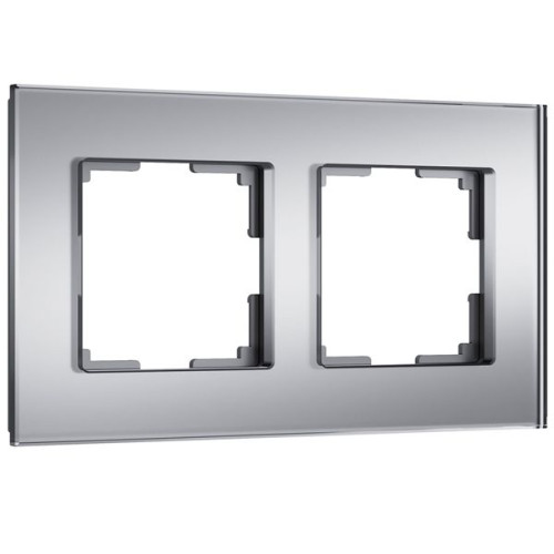 Рамка на 2 поста Senso (серебряный, стекло soft-touch) W0023106