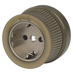 Розетка с заземлением бронзовый ретро W5771012